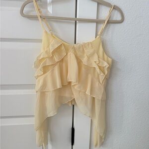 SHEIN Light Yellow Ruffle Camisole